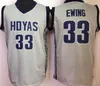 NCAA Mens Georgetown Hoyas 3 Allen Iverson College Jerseys 33 Patrick Ewing University 농구 셔츠 좋은 스티치 저지