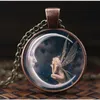 S2065 Fashion Jewelry Vintage Time Gem Cabochon Moon Angel Pendant Halsband Tröja halsband