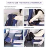 Camp Furniture Verstellbare Fußstütze Hängematte mit aufblasbarer Kissensitzabdeckung für Flugzeuge Trains Busse2485163