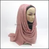 Lenços envolve chapéus, luvas moda aessories pérola grande tamanho amassar bolha chiffon sólido shawls shawls plissada headband hijab muçulmano scarv