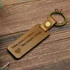 Blank wooden keychain Custom Logo Portable Straps Leather Keyring Promotion Souvenir Gift Walnut Maple Wood Laser Engraving Keychains