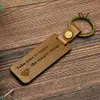 Tom Tood Keychain Custom Logo Portable Straps Leather Keyring Promotion Souvenir Gift Walnut Maple Wood Laser Gravering KeyCha8582694