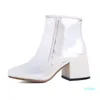 2021 النساء الأحذية المطر شفافة للماء الربيع الخريف واضح الأحذية المطر التمهيد امرأة الكاحل أحذية عالية الكعب حجم كبير