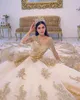 Vestidos de quinceañera con cuentas de champán 2022, vestidos de encaje con apliques de manga larga, vestido de baile de princesa, vestido de fiesta de graduación, vestido de mascarada WJY591