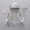 Baby coat toddler barn pojke kläder hooded tecknad film 3d öra hoodie sweatshirt vinter tjej varma toppar kläder 0-3y 210515