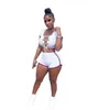 Classic Summer Loungewear 2 Piece Sets Womens Outfits Shorts And Top Short Sleeve Biker Sweet Girl Streetwear Tracksuit 210525