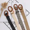New designer good wooden buckle elastic grass woven belt for ladies holiday wind seaside bohemian ethnic elastic woven belt G102623977574