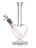 9 pouces verre rose Bong forme de coeur narguilé Shisha bécher Dab plate-forme fumer tuyau d'eau filtre barboteur avec receveur de glace