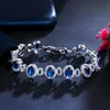 LINK, KETTING CWWZIRCONS PAARSE BLAUWE KUBIC ZIRCONIA Crystal Luxe Ronde Link Tennis Armband Voor Dames Trendy Sieraden Accessoires CB274