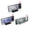 Digital FM Radio Alarm Clock Projection Alarm Clock Inteligentny LED Stół Elektryczny Zegarek Desktop Sypialnia Gospodarstwa Domowe Dostawy 211112