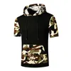 Camouflage T Shirt Men Workout Casual Muscle T Shirts Mens Hooded Oversized Hip Hop Tee Shirt Summer Harajuku High Street Tops 210524