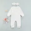 Outono inverno recém-nascido bebê veludo jumpsuit roupas criança infantil cor sólida manga longa macacão com botões para meninas meninos