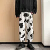 2021 Nova vaca Padrão Imprimir Harem Calças Homens Calças Calças Jogos Casuais Ankle-Comprimento Sweatpants Hip Hop Gravata Pés Streetwear Y0811