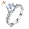 Paon étoile 6 griffes broche 925 argent Sterling promesse de mariage bague de fiançailles 1.25 Ct bijoux CFR8257 211217