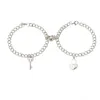 Link Chain KX4C Heart Magnet Couple Bracelet Fashion Charm Gift Lovers Lock Key Jewelry Fawn22