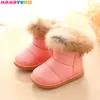 hiver enfants bottes de neige grands enfants bottes en cuir chaussures chaudes avec de la vraie fourrure princesse bébé filles bottines pour fille 210713