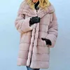 Faux Fur Coat Winter Fashion Imitation Kvinnors Varma Topp Eleganta Tjocka Ladies Plus Storlek S-4XL 211220