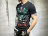 Plein Bear T Shirt PP Mens Designer Tshirts Marca Roupa Strass Graphic T-shirt Crânio Impresso Bling Bling Stone Clássico Alta Qualidade Hip Hop Casual Top Tees 119