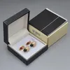 Märke Manschettknappar Bra Försäljning Kristall Manschettknappar med låda Män ärmknappar Lyxiga smycken