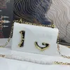 Single Shoulder Bags Messenger Chain Bag Imported Cow Leather Inlaid Resin Bottom Plated With Real Gold Flip Magnetic Buckle Atmos242V