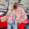 Nerzmäntel Frauen Winter Top Fashion Pink Faux Fellmantel Elegant dicke warme Oberbekleidung gefälschte Jacke Chaquetas Mujer6059341