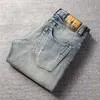 Italian Style Fashion Men Jeans Summer Ly Designer Casual Ripped Denim Shorts Retro Blue Vintage Cotton Short Homme 9Y8A