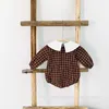 Baby Rompers Spring Plaid baby girl clothes born pography romper 210702