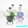 9 polegadas Mini Dab Rig Rig Bongus de vidro grossos coloridos cachimbos de água em linha Perc Rigas de óleo de articulação de 14 mm pequenos com tigela com tigela