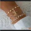 Enlace, joyería de cadena bohemia multicapa libélula cadenas pulseras conjunto color oro círculo geométrico brazalete para mujeres joyería de moda 14793 gota