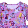 Alta Qualidade Children's Long Mangas Desenhos Animados Lisa Frank Imprimir Girl Dress Atacado Crianças Roupas