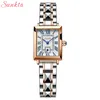 LIGE Merk SunKta Dames Horloges Mode Vierkant Dames Quartz Horloge Armband Set Dial Simple Rose Gold Luxe Dames Horloges 210720