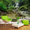 Custom elke maat 3d muur muurschilderingen behang groen natuur landschap bos waterval foto achtergrond schilderij papel de paredegood quatity