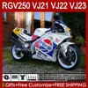 OEM-carrosserie voor Suzuki Wit Glanzend RGV250 VJ21 RGVT RGV 250CC 250 cc 88 89 Body 21HC.189 RGV-250CC RGV-250 VJ-21 PANEL RGVT-250 VJ 21 RGV250C SAPC 1988 1989 Fairing Kit