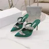 2021 Womans Heels Dress Shoes Designer Crystal Diamond High Heel Sandals Wedding Party Fashion Sandal 35-42