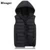 Printemps automne sans manches veste pour hommes mode chaud à capuche mâle hiver gilet léger grande taille hommes travail gilets gilet 210925