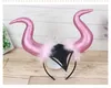 50%off Halloween Devil OX Horn Hats Hair Band Ghost Festival Decoration Headdress Ball Party Props C70816B