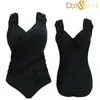 Dames Push-up Badmode Badpak Plus Larges Big Size Solid Black Blue Red Warming Swimming Suits Beachwear Slijtage 210702