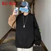 RUIHUO Bear Повседневная толстовка Мужские топы Harajuku Уличная одежда Забавный пуловер Кофты в стиле хип-хоп 2XL Весна 220215