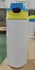 USA lokalt lager 12oz sublimering vattenflaska rak barn tumlare för barn 350 ml tomt vitt rostfritt stål vakuumisolerat flip topp sippy cup
