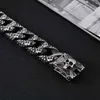 Fongten Gothic Retro Style Bracelets Mens Stefless Steeld Steel Franco Link Curb Curb Bracelet for Men Punk Fashion Jewelry 21032226W