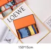 Designer Pattern Silk Scarf For Women Printing Stripe Geometric Brand Scarves Orange Hardcover Box Set Birthday Valentine Mother Day Gifts