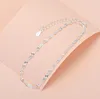 925 Sterling Silver Fashion Simple Elegant ed Link Chain Bracelets Jewelry For Woman Wave Anklet Gifts242M