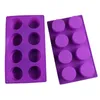 Copo em forma de molde de cozimento de bolo feito à mão sabão Soap Silicone moldes oito círculos cubo de gelo DIY ferramenta não-tóxico resistência de alta temperatura ccf6966