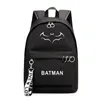 Mochila luminosa con estampado de superhéroe de Dc, bolso de cinta para niña de estilo universitario con Batman circundante, 2768