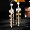 Dangle Chandelier Moda Coreana Bilincolor Cubic Zricon Breing Brincos para Mulheres Waterdrop Declaração De Casamento Nupcial Jóias