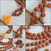 Wisiorek Naszyjniki Wisiorki Biżuteria 108 Rudraksha Naszyjnik Koralik Mala Koraliki Bodhi Bransoletka Shiva Łzy Tassel Prayer Drop Dostawa 2021 DTIP