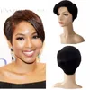 Pixie Corn Cut Bard часть Маленькие кружевные передние человеческие волосы прямые боб парики для черных женщин