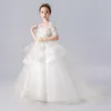 Long Princess Cinderella Flower Girl Dresses Off-the-shoulder Floor Length Ball Gown Blue Kids Pageant Gowns Newest Design Custom Made 2021