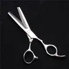 Hair Scissors 6 '' 17cm Anpassad logotyp 440c Silver Skruv Frisör Tunna Professionell Barber Shop C2008