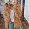 Kvinnors Jackor Kvinnor Höst Vinter Casual Soft Hooded Fleece Plush Warm Female Coat Faux Fur Zip Up Sweatshirts Dam Toppar 2021